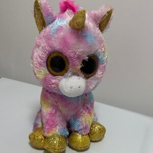 Ty Beanie Boo Silk Plush Unicorn Fantasia Pink Sparkle